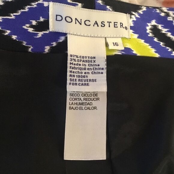 Doncaster Brand Women’s Size 16 Skirt IKAT print in Navy Lime Green and Black. - Picture 7 of 10